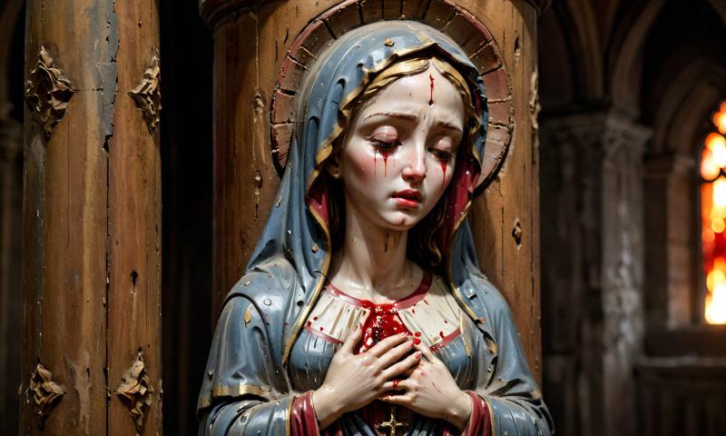 09143-4108089516-_lora_paintedpotterycd_xl-000004_0.6_,a painted wooden sculpture of the crying Virgin Mary with (tears of blood_1.2) on the top.jpg